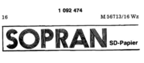 SOPRAN SD-Papier Logo (DPMA, 06/11/1985)