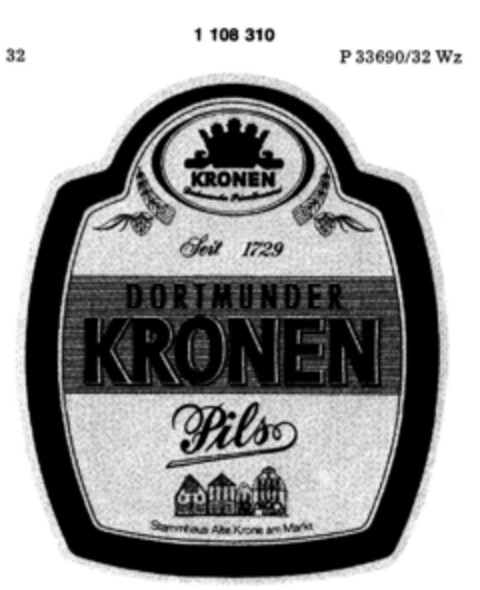 DORTMUNDER KRONEN Pils Logo (DPMA, 19.03.1986)