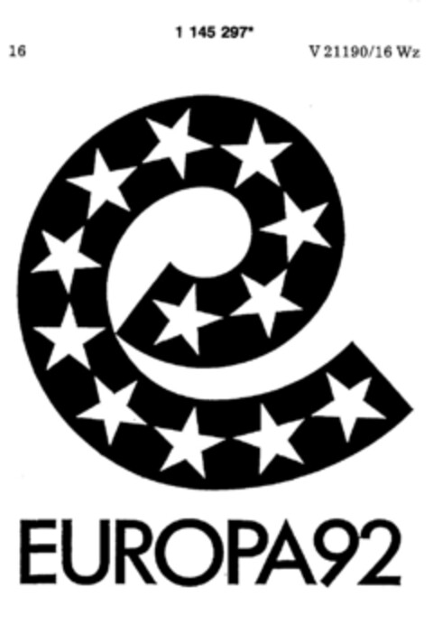EUROPA 92 Logo (DPMA, 07.02.1989)