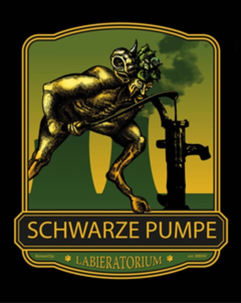 SCHWARZE PUMPE LABIERATORIUM Brewed by est. MMXV Logo (DPMA, 18.12.2015)