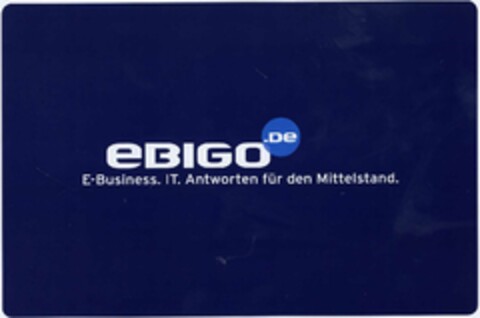 eBIGO.De E-Business. IT. Antworten für den Mittelstand. Logo (DPMA, 21.11.2002)