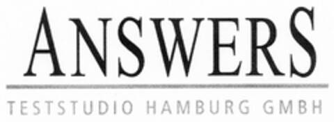 ANSWERS TESTSTUDIO HAMBURG GMBH Logo (DPMA, 05.04.2005)