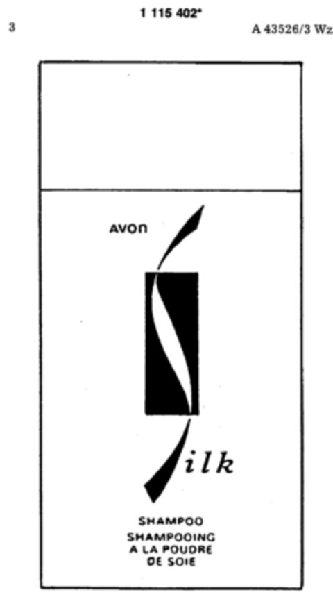 AVON Silk SHAMPOO Logo (DPMA, 03.10.1987)