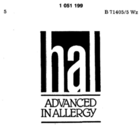 HAL ADVANCED IN ALLERGY Logo (DPMA, 11/22/1982)