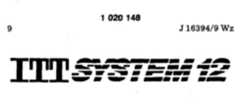 ITT SYSTEM 12 Logo (DPMA, 07.11.1980)