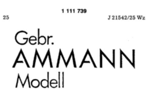 Gebr. AMMANN Modell Logo (DPMA, 18.12.1986)