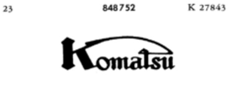 Komatsu Logo (DPMA, 20.10.1967)