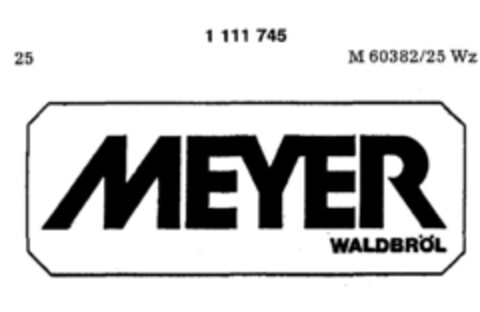 MEYER WALDBRÖL Logo (DPMA, 25.03.1987)