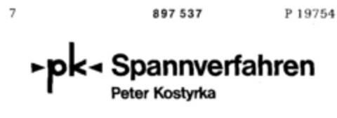 pk Spannverfahren Peter Kostyrka Logo (DPMA, 02.06.1971)