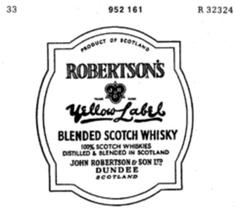 ROBERTSON'S Yellow Label Logo (DPMA, 22.10.1975)