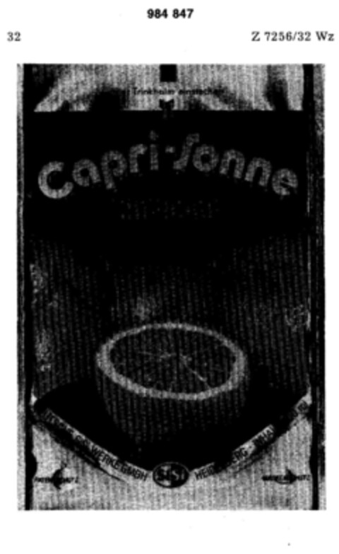 Capri-Sonne ZITRONE Logo (DPMA, 10.01.1978)