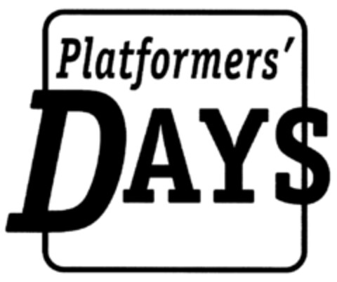 Platformers' DAYS Logo (DPMA, 02.11.2001)