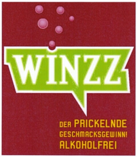 WINZZ DER PRICKELNDE GESCHMACKSGEWINN! ALKOHOLFREI Logo (DPMA, 11.03.2010)