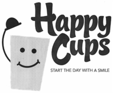 Happy Cups START THE DAY WITH A SMILE Logo (DPMA, 23.11.2012)