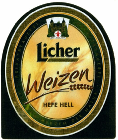 Licher Weizen HEFE HELL Logo (DPMA, 02.11.2005)