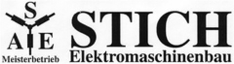 ASE STICH Meisterbetrieb Elektromaschinenbau Logo (DPMA, 17.08.2007)