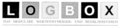 LOGBOX DAS MODULARE WERTSTOFFTRÄGER- UND BEHÄLTERSYSTEM Logo (DPMA, 23.03.1998)