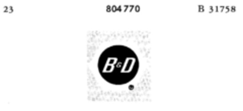B&D Logo (DPMA, 06/23/1964)