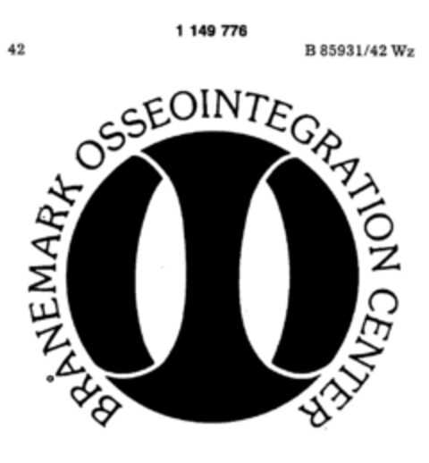 BRÅNEMARK OSSEOINTEGRATION CENTER Logo (DPMA, 11/12/1988)