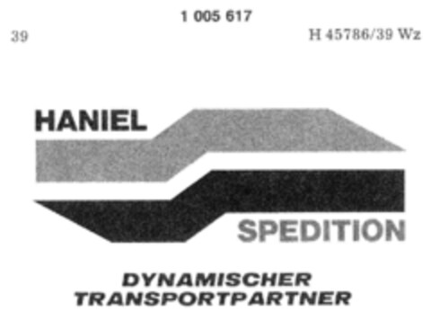 HANIEL SPEDITION DYNAMISCHER TRANSPORTPARTNER Logo (DPMA, 02.04.1979)