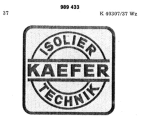 KAEFER ISOLIER TECHNIK Logo (DPMA, 02.04.1979)