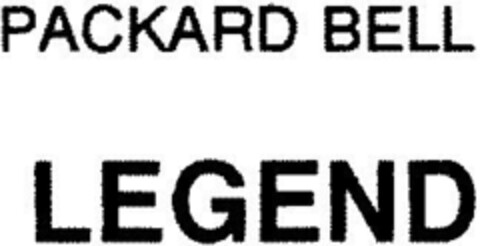 PACKARD BELL LEGEND Logo (DPMA, 05/29/1992)