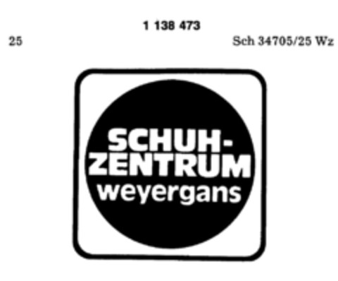 SCHUH-ZENTRUM weyergans Logo (DPMA, 02.09.1988)