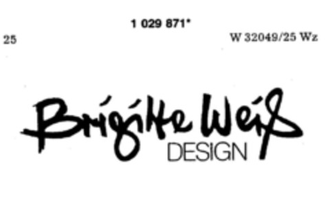 Brigitte Weiß DESIGN Logo (DPMA, 29.12.1981)