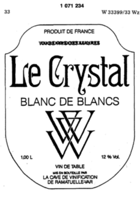 Le Crystal WW Logo (DPMA, 07/22/1983)