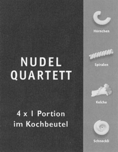 NUDEL QUARTETT 4 x l Portion im Kochbeutel Logo (DPMA, 21.04.2011)