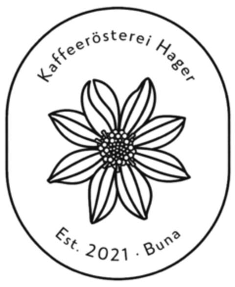 Kaffeerösterei Hager Est. 2021 · Buna Logo (DPMA, 05.05.2021)