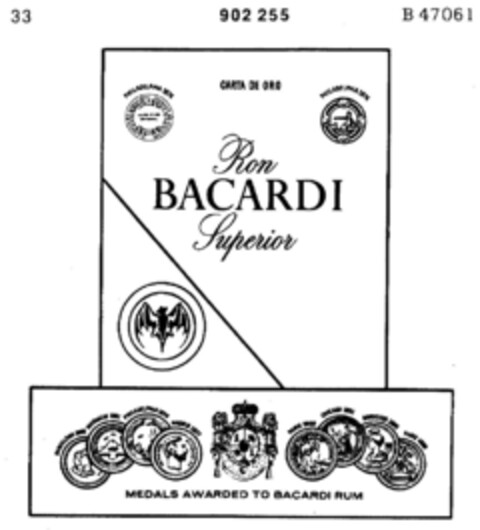 Ron BACARDI Superior Logo (DPMA, 09.11.1971)