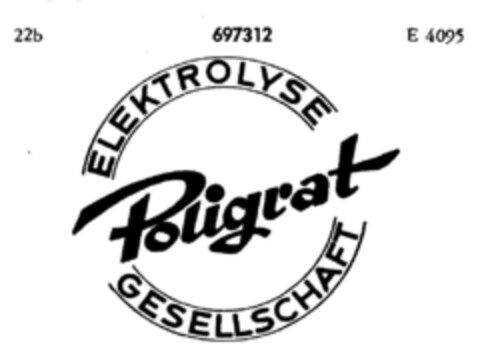 Poligrat ELEKTROLYSE GESELLSCHAFT Logo (DPMA, 05.10.1955)