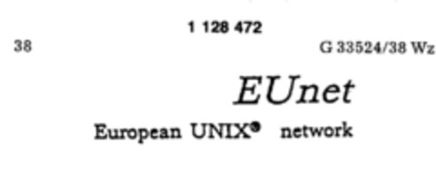 EUnet European UNIX network Logo (DPMA, 18.08.1986)