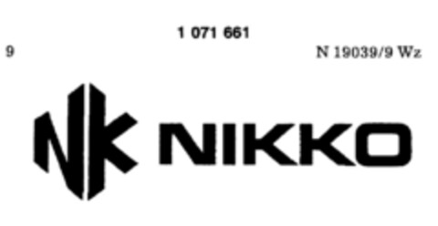 NK NIKKO Logo (DPMA, 09.03.1984)