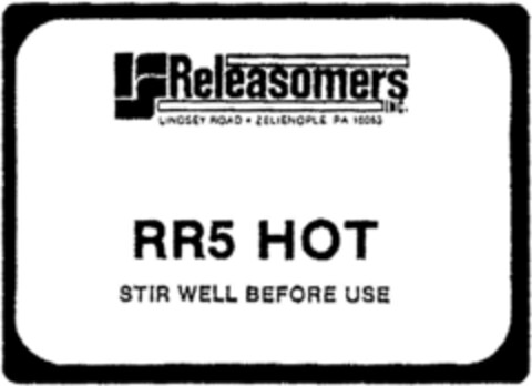 Releasomers RR5 HOT Logo (DPMA, 22.04.1991)