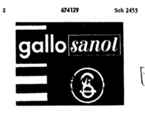 gallo sanol Dr. Schwarz KG. MONHEIM (RHLD.) Logo (DPMA, 30.07.1951)