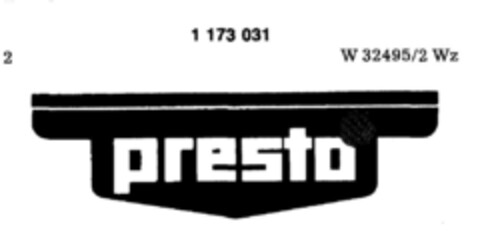 presto Logo (DPMA, 01.07.1982)