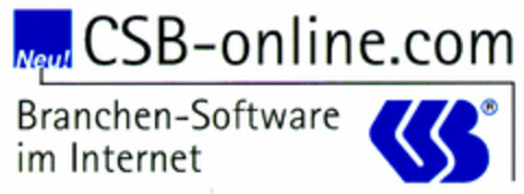 Neu! CSB-online.com Branchen-Software im Internet Logo (DPMA, 07.02.2000)