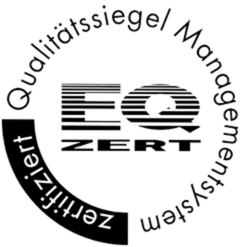 Qualitätssiegel Managementsystem EQ ZERT zertifiziert Logo (DPMA, 23.08.2011)
