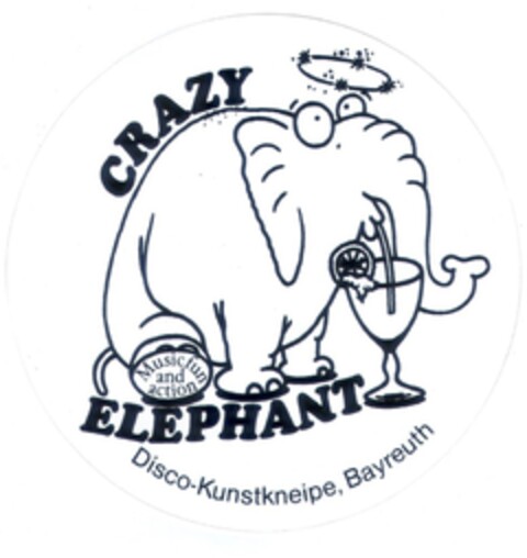 GRAZY ELEPHANT Music, fun and action Disco-Kunstkneipe, Bayreuth Logo (DPMA, 16.12.2016)