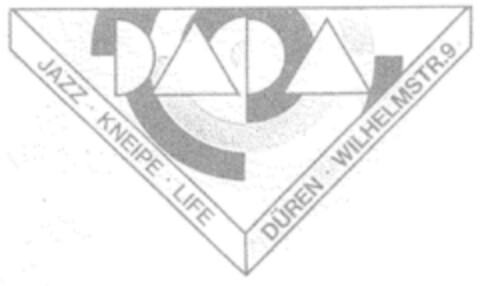 JAZZ·KNEIPE·LIFE  DÜREN·WILHELMSTR.9 Logo (DPMA, 09/29/1995)