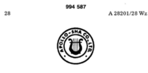 APOLLO-SHA CO., LTD. Logo (DPMA, 07/27/1976)