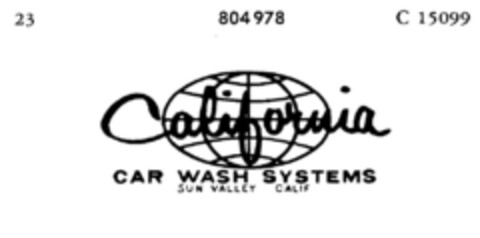 California CAR WASH SYSTEMS Logo (DPMA, 15.07.1964)