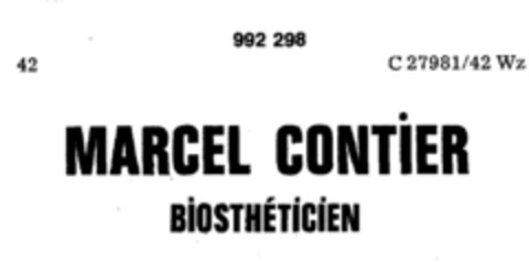 MARCEL CONTIER BIOSTHETICIEN Logo (DPMA, 02.04.1979)