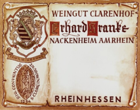 WEINGUT CLARENHOF Erhard Kranke Logo (DPMA, 12.04.1967)
