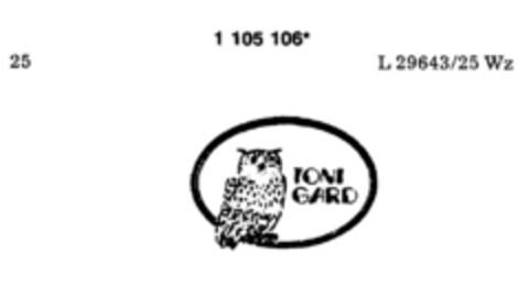 TONI GARD Logo (DPMA, 27.12.1986)