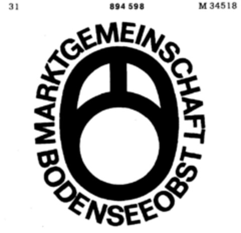 MARKTGEMEINSCHAFT BODENSEEOBST Logo (DPMA, 19.07.1971)