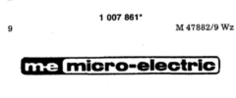 m-e micro-electric Logo (DPMA, 02.02.1980)