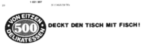 500 VON EITZEN DELIKATESSEN DECKT DEN TISCH MIT FISCH Logo (DPMA, 01/16/1981)